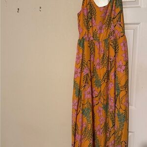 Floral Orange and Pink Maxi Dress